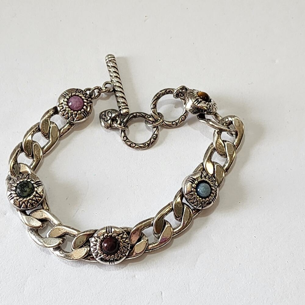 Brighton Portofino Scrolled Silver Plated‎ Toggle Bracelet